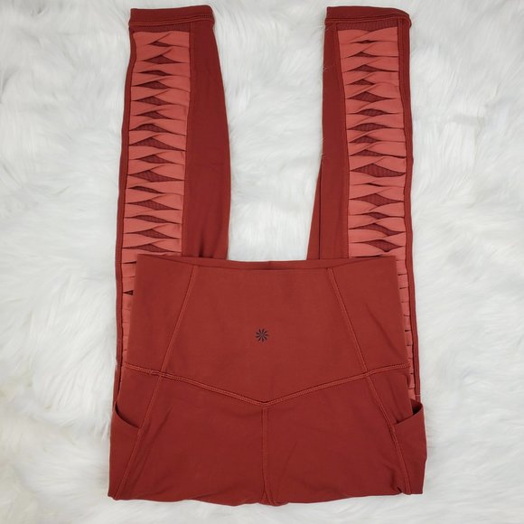 NWT Athleta Red Salutation Twist 7/8 Leggings - Picture 5 of 8
